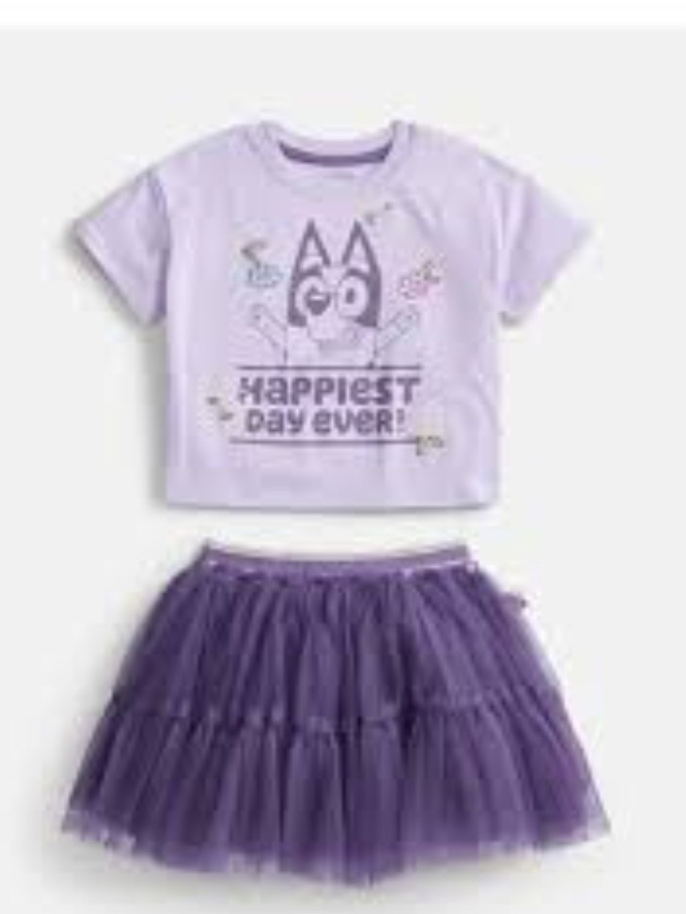 Lilac Graphic Tee & Purple Tulle Skirt Set - Kids Dress Outfit